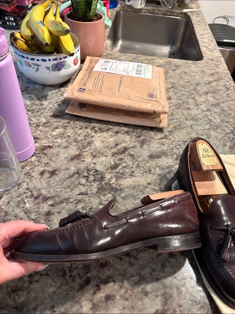 Alden Men’s Tassel Loafers in Burgundy Brown